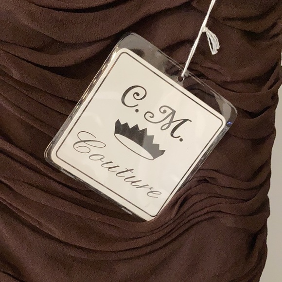 Brown CM Couture Gown Fitted size 4 - Picture 5 of 8